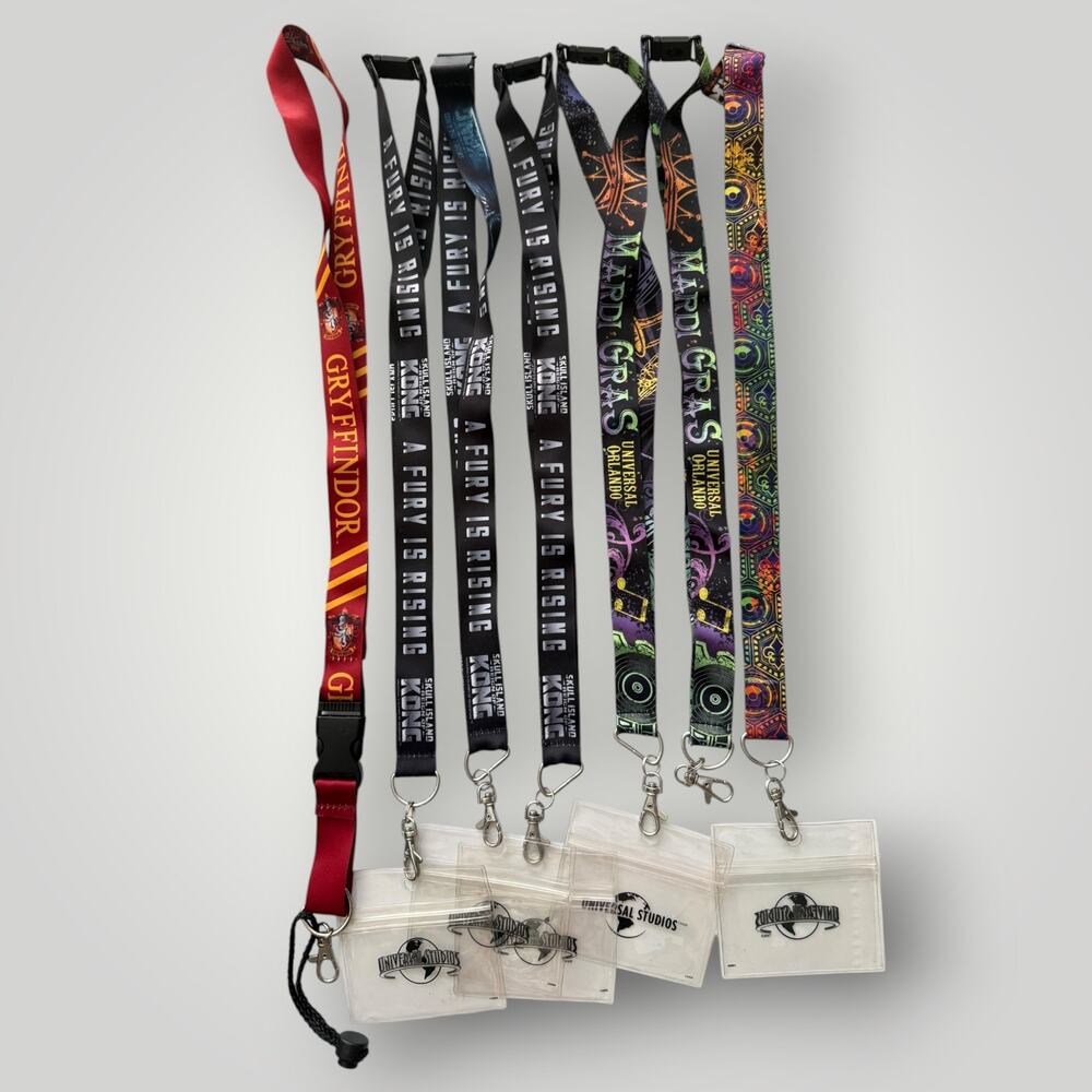 Universal Studios Orlando Lanyard Lot of 7 w/ Badge Pass Holders Harry Potter